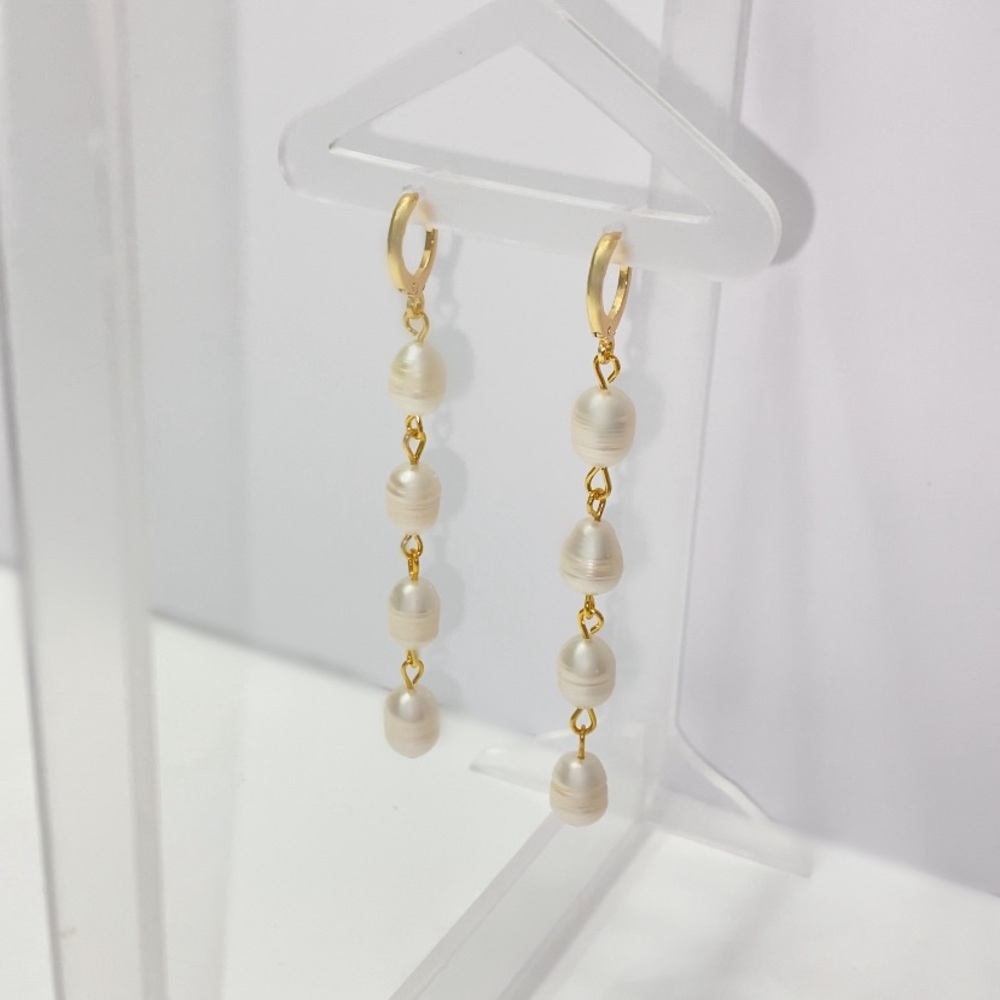 Long Freshwater Pearl Drop Earrings – Elegant Dangle Jewelry
